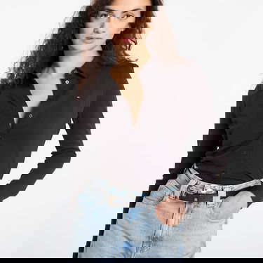 Košeľa Tommy Hilfiger 1985 Slim Pique Button Down Long Sleeve Shirt Čierna | WW0WW43528 BDS, 1