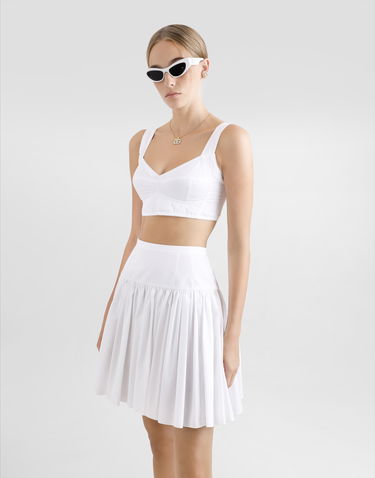 Sukňa Dolce & Gabbana Dolce & Gabbana Short Cotton Circle Skirt Biela | F4CFATFU61AW0800, 3