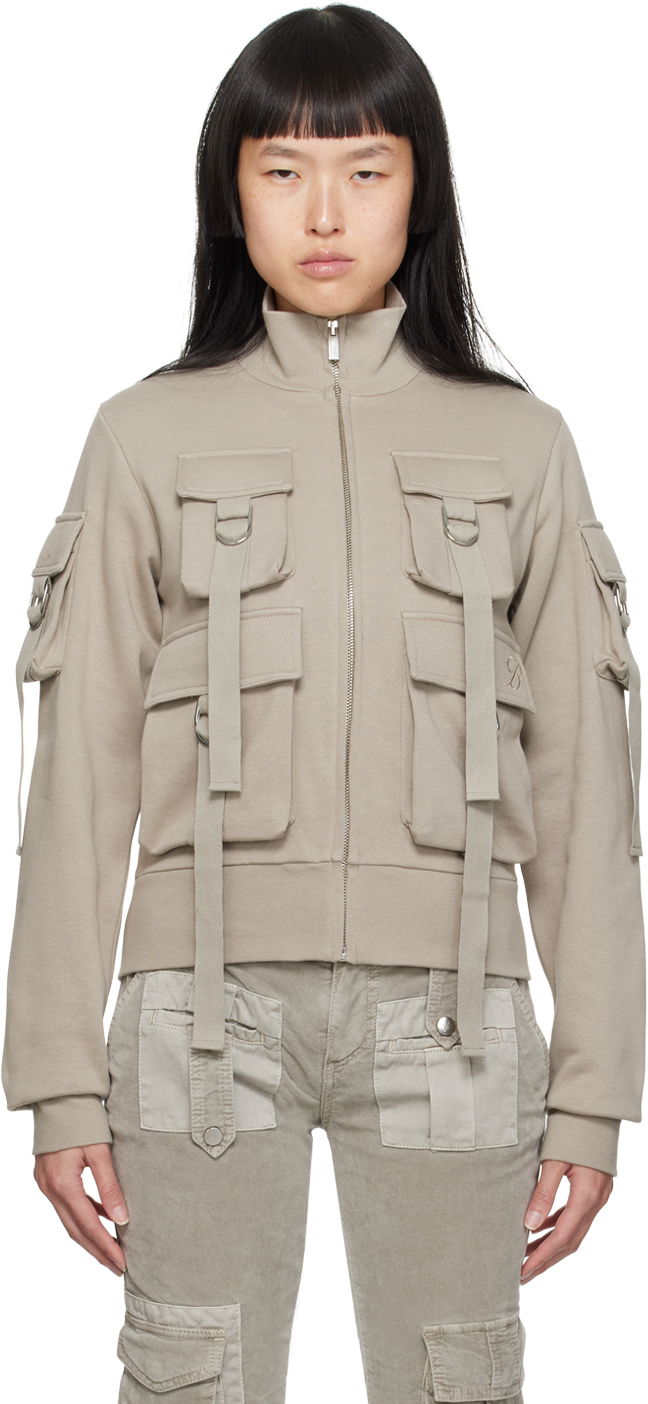 Mikina Blumarine Cargo Pocket Sweatshirt Béžová | A344F002A, 0