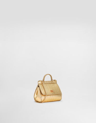Taška cez rameno Dolce & Gabbana Calfskin Crossbody Bag With Crocodile Print Metalická | EB0003AU1388H944, 1