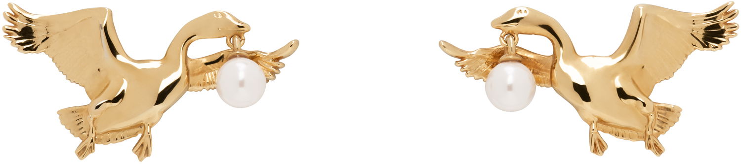 Náušnice Moschino Moschino Archive Goose Pearl Drop Earrings Metalická | 25171A910784011607, 0