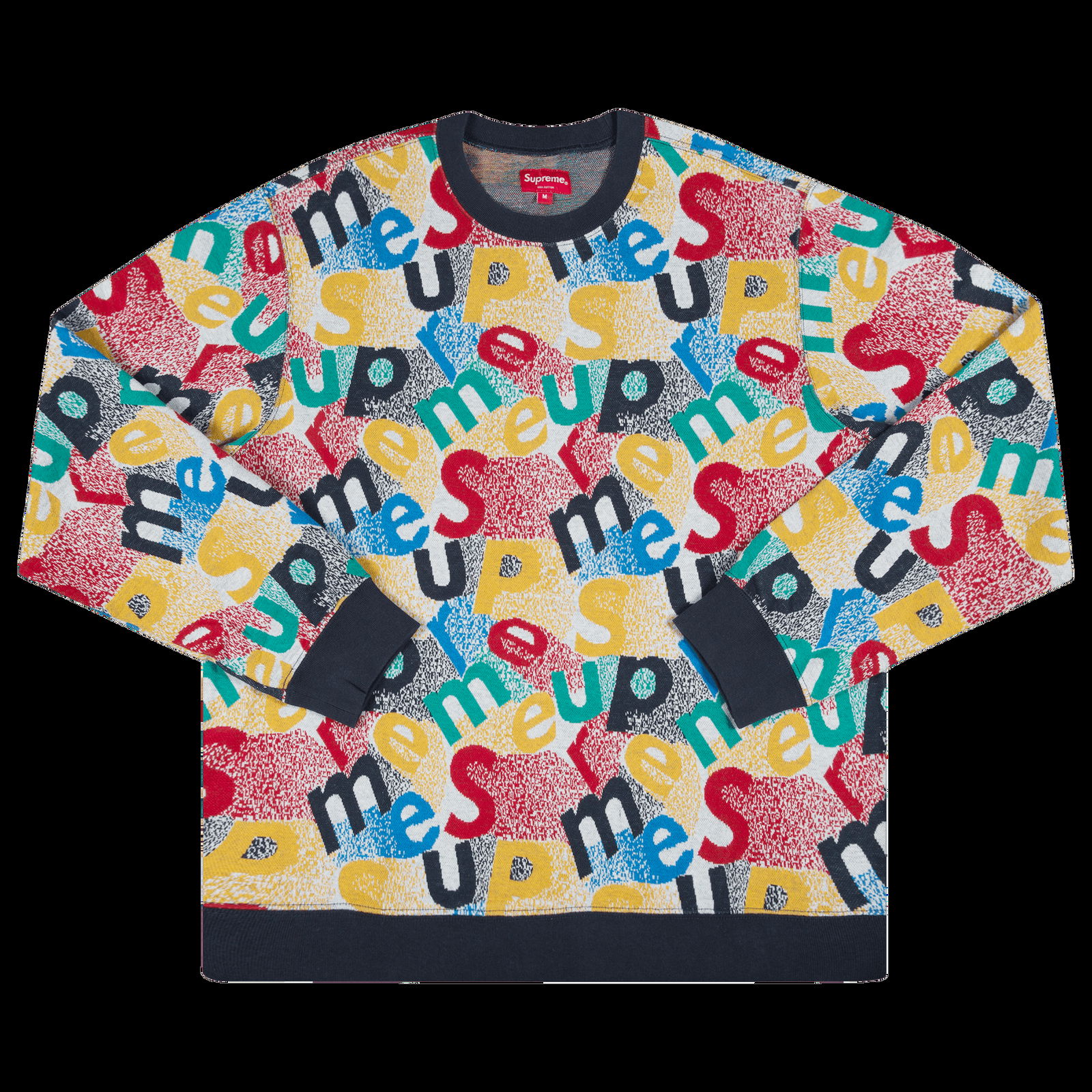 Mikina Supreme Scatter Text Crewneck FW19KN9 NAVY | FLEXDOG