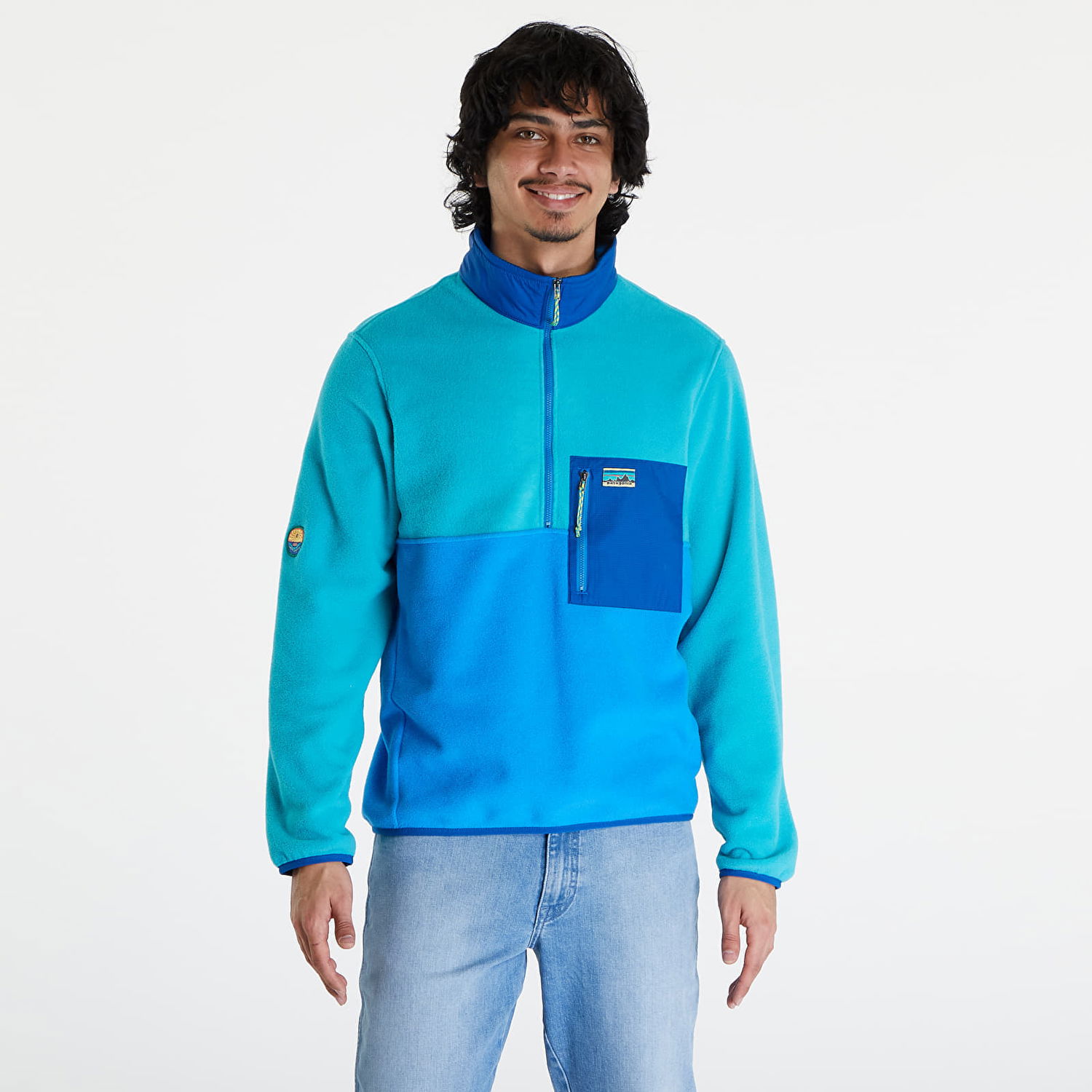 Mikina Patagonia Microdini 1/2 Zip Pullover Vessel Blue Modrá | 26200 VSLB, 0