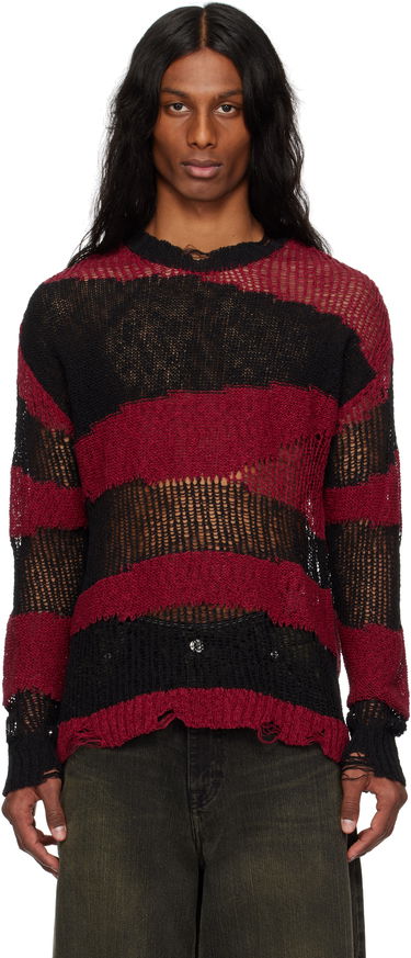 Sveter Andersson Bell Andersson Bell Striped Distressed Knit Sweater Červená | atb1284m, 0