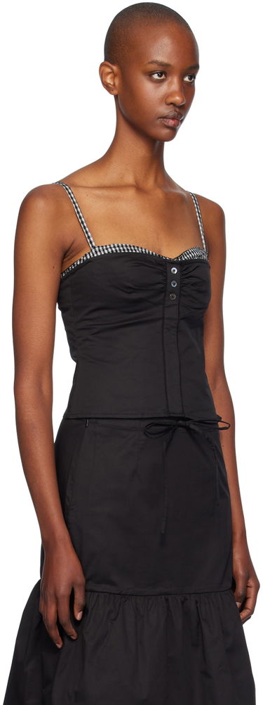 Šaty Miaou Miaou Enzo Gingham Trim Cami Top Čierna | 7092SPSBLK, 1
