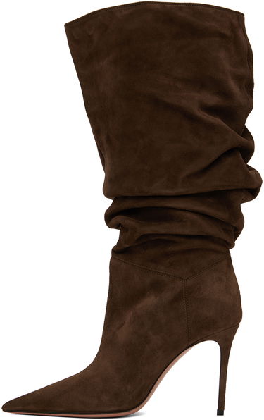 Oblečenie Amina Muaddi Amina Muaddi Jahleel Suede Slouch Boots Hnedá | JAHLEEL BOOTIE ST SUEDE, 2