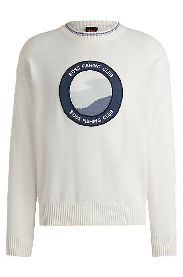 Sveter BOSS BOSS Fishing Club Sweater Biela | 50536391