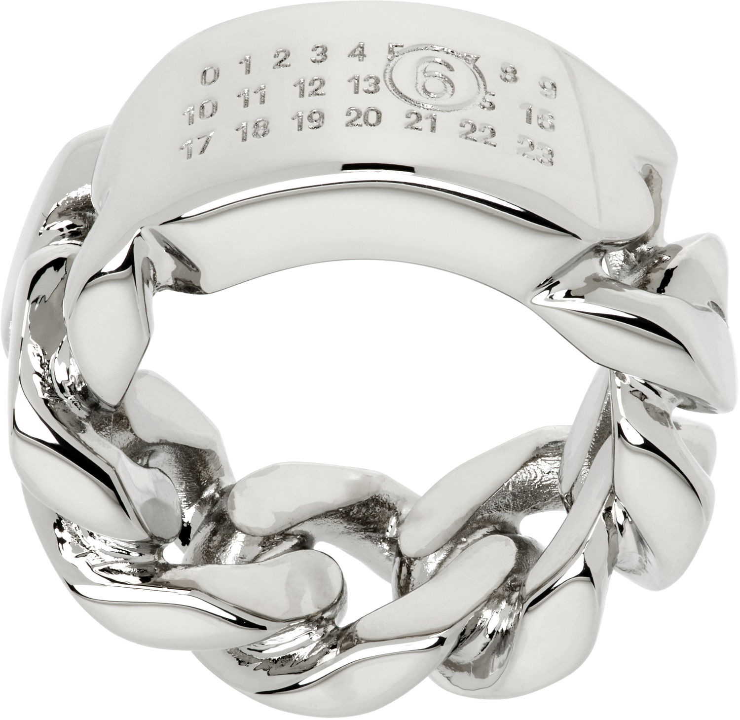 Prsteň Maison Margiela MM6 Maison Margiela Minimal Logo Chain Ring Metalická | SM6UQ0104 P8371, 0