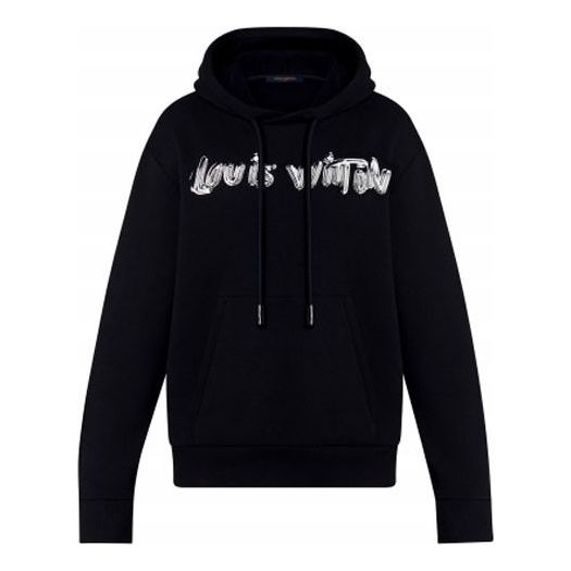Mikina Louis Vuitton SS22 Logo Print Hoodie Čierna | 1A9SVU