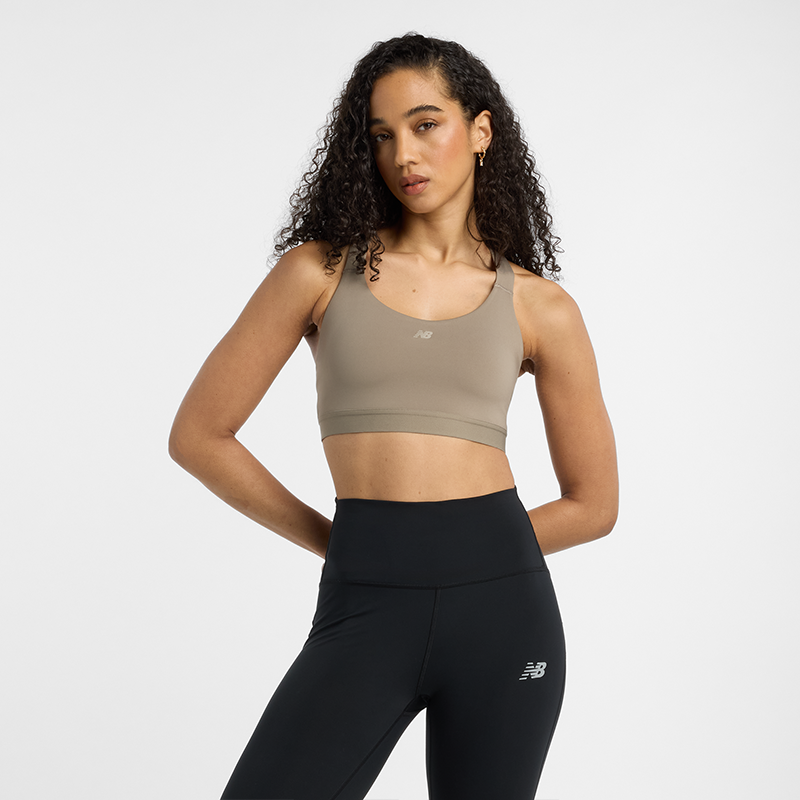 Podprsenka New Balance Medium Support Cross-Back Sports Bra Béžová | NBWB51035DOK, 0