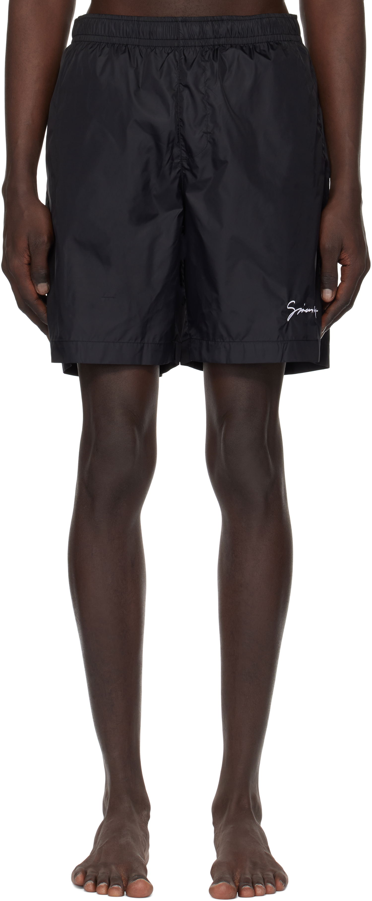Plavky Givenchy Logo Embroidery Swim Shorts Čierna | BMA01L1537004, 0