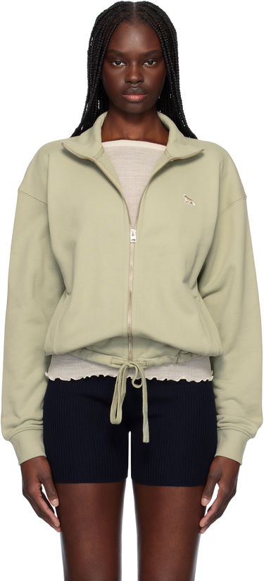 Mikina MAISON KITSUNÉ Maison Kitsuné Baby Fox Patch Zip-Up Sweatshirt Zelené | OW02132KM0325, 0