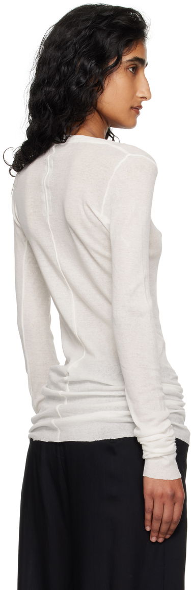 Tričko Rick Owens Rick Owens Concordians Mini Rib Long Sleeve T-Shirt Biela | RP02E4202 MR, 2