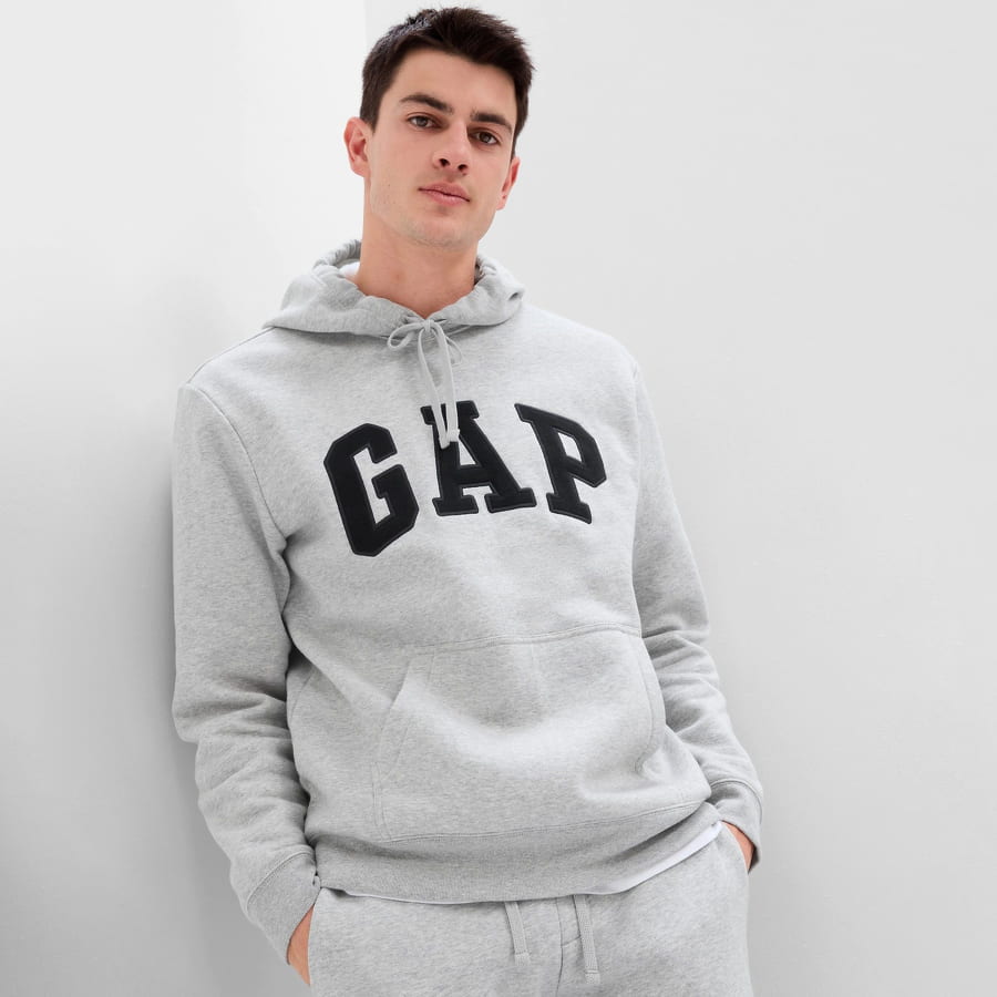 Mikina GAP Fleece Arch Hoodie Šedá | 850834-01, 0
