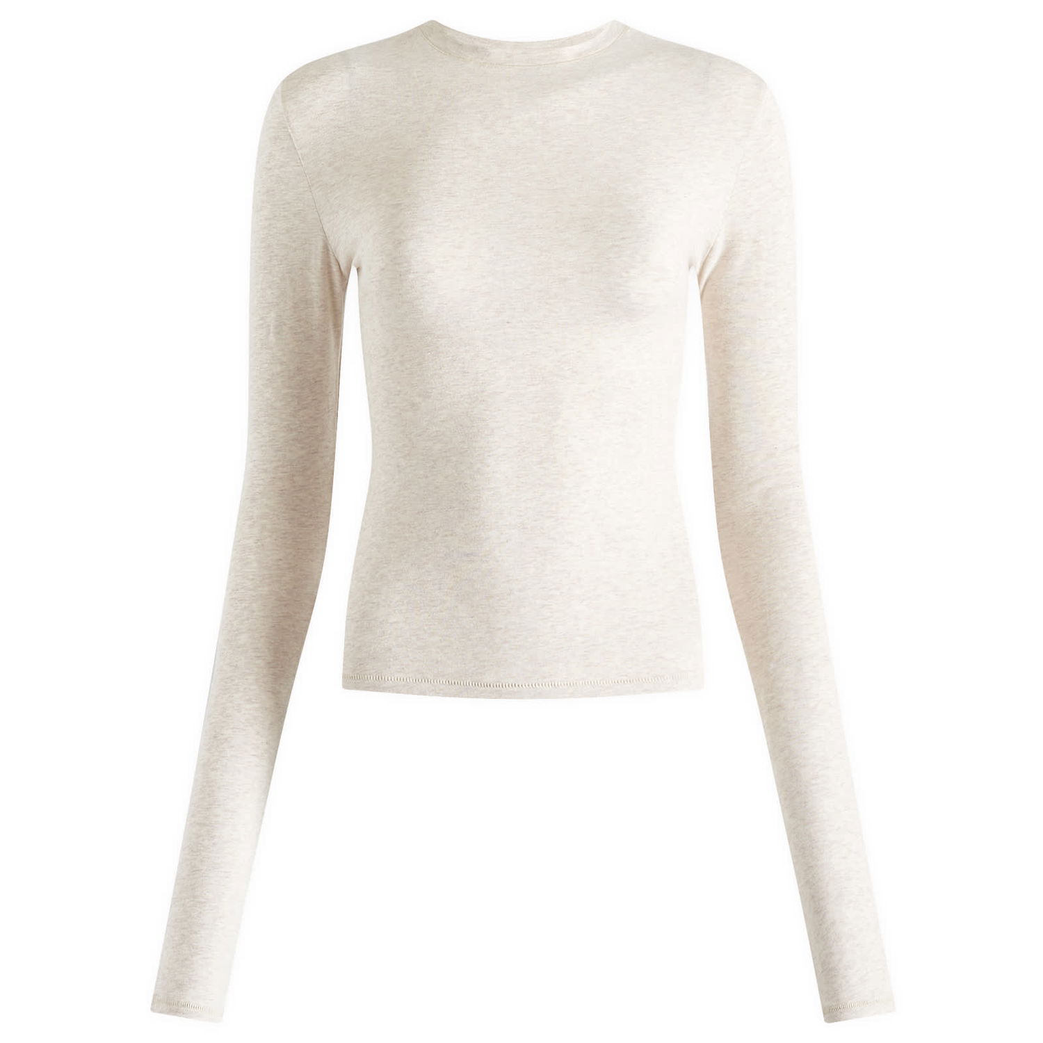 Crop Top SKIMS SKIMS Cotton Jersey Long Sleeve T-Shirt, Size Large Béžová | AP-TSH-0647-OATHEATHER, 1