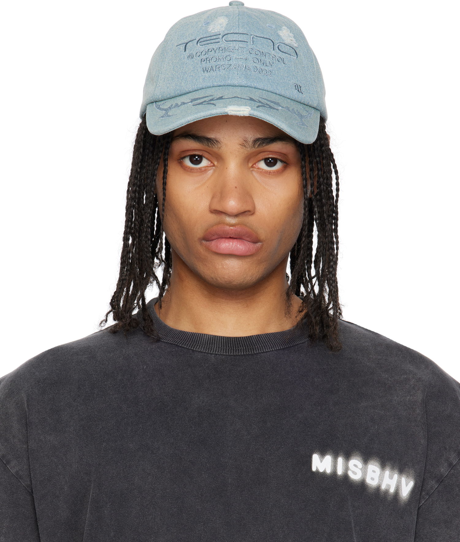 Šiltovka MISBHV MISBHV 'Tecno' Distressed Denim Baseball Cap Modrá | 250A502, 0