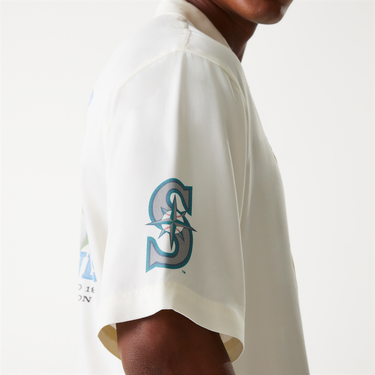 Košeľa New Era MLB Seattle Mariners Graphic Revere Collar Shirt Biela | 60667847-60667847, 5