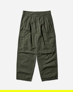 Cole Pleated Wide-Leg Cargo Pants