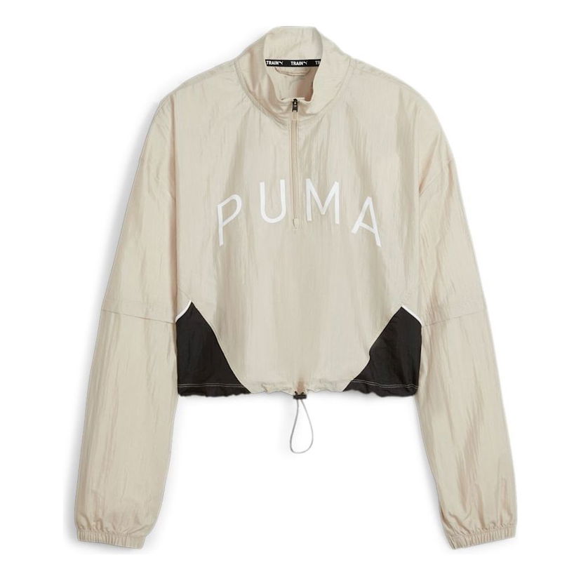 Crop Top Puma Woven Cropped Jacket Béžová | 525493-90