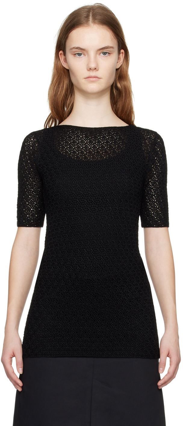 Tričko TOTEME TOTEME Slim Knit T-Shirt Čierna | 242-WRT2837-YA0040, 0