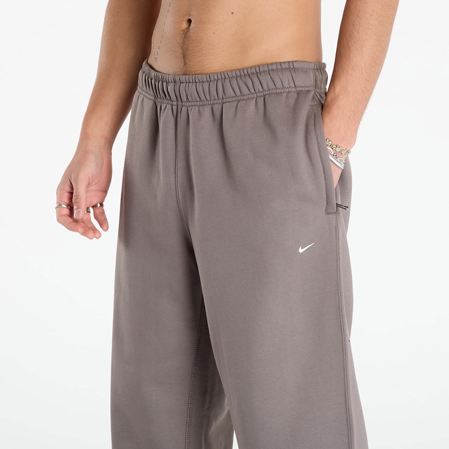 Tepláky Nike Solo Swoosh Fleece Open-Hem Sweatpants Hnedá | HV1090-289, 1
