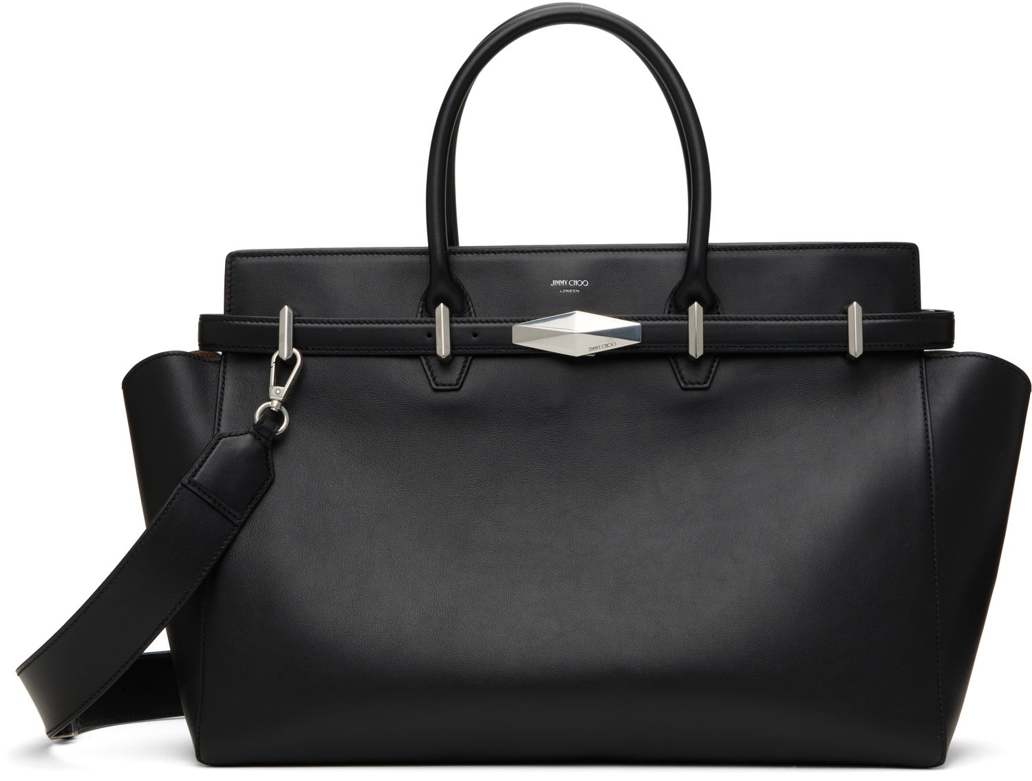 Kabelka Jimmy Choo Jimmy Choo Diamond Belted Top Handle Bag Čierna | DIAMOND BELTED TH/M, 0