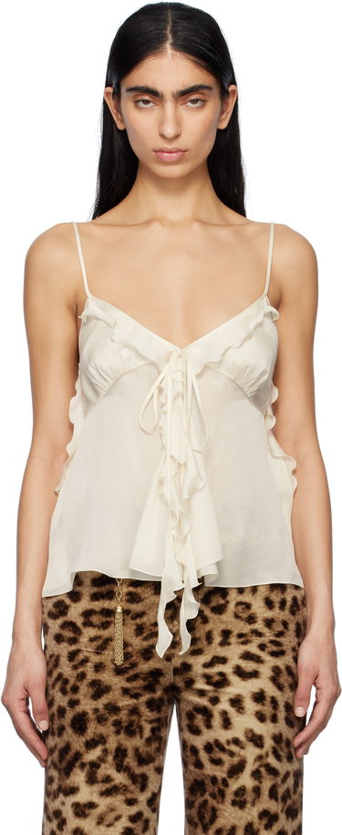 Tielko CHLOÉ Chloé Silk Ruffled Camisole Béžová | CH25SHT08329, 0