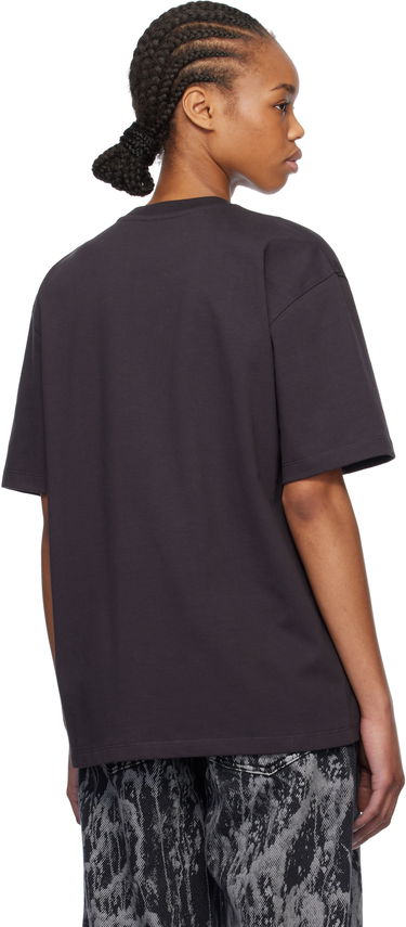 Tričko GANNI GANNI Heavy Cotton Drop Shoulder T-Shirt with Embroidered Logo Hnedá | T4095, 2