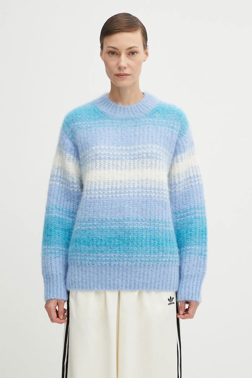 Sveter KENZO Kenzo Speed Stripe Hairy Knit Jumper Modrá | FF62PU7163CG