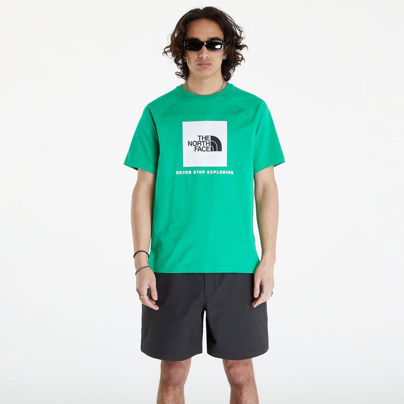 Tričko The North Face S/S Raglan Redbox Tee Optic Emerald Zelené | NF0A87NJPO81