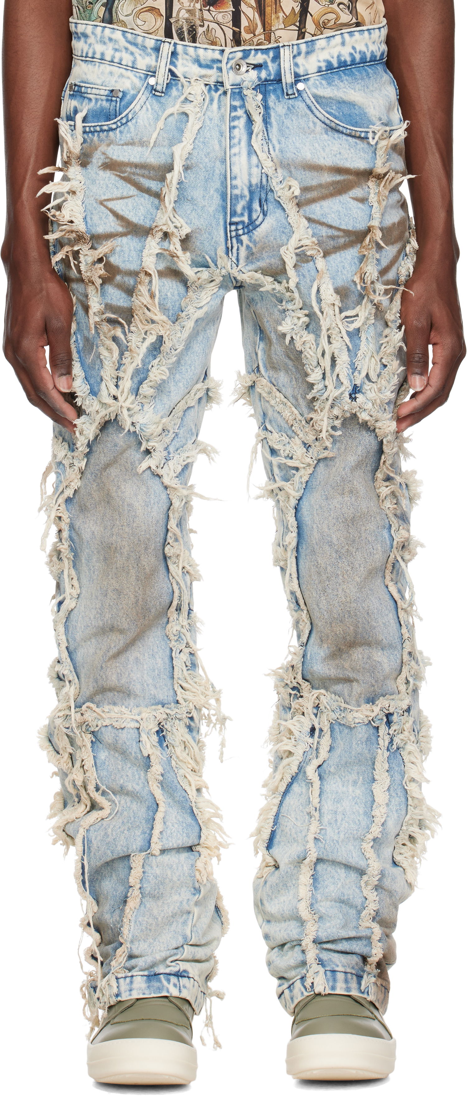Džínsy Who Decides War Who Decides War Window Ray Shredded Jeans Modrá | 1121190009SS25, 0