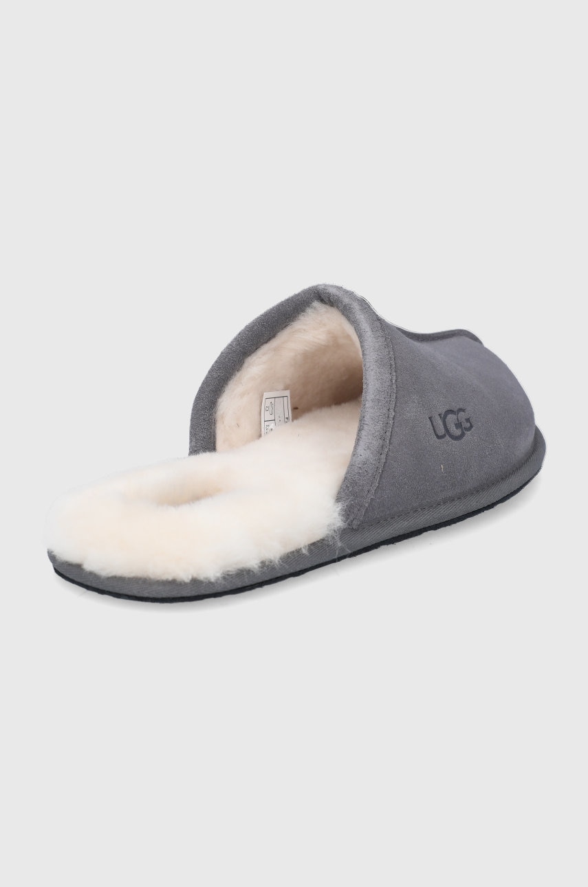 Men's Scuff Suede/Sheepskin Slippers - Dark Grey