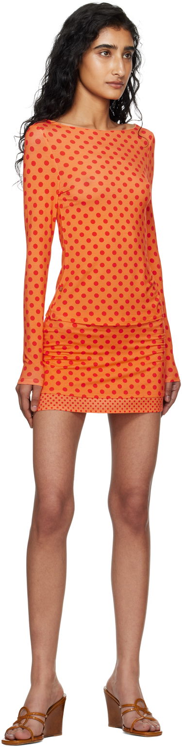 Sukňa Miaou Miaou Elektra Polka Dot Print Miniskirt Oranžová | 4014LJBRRP, 3