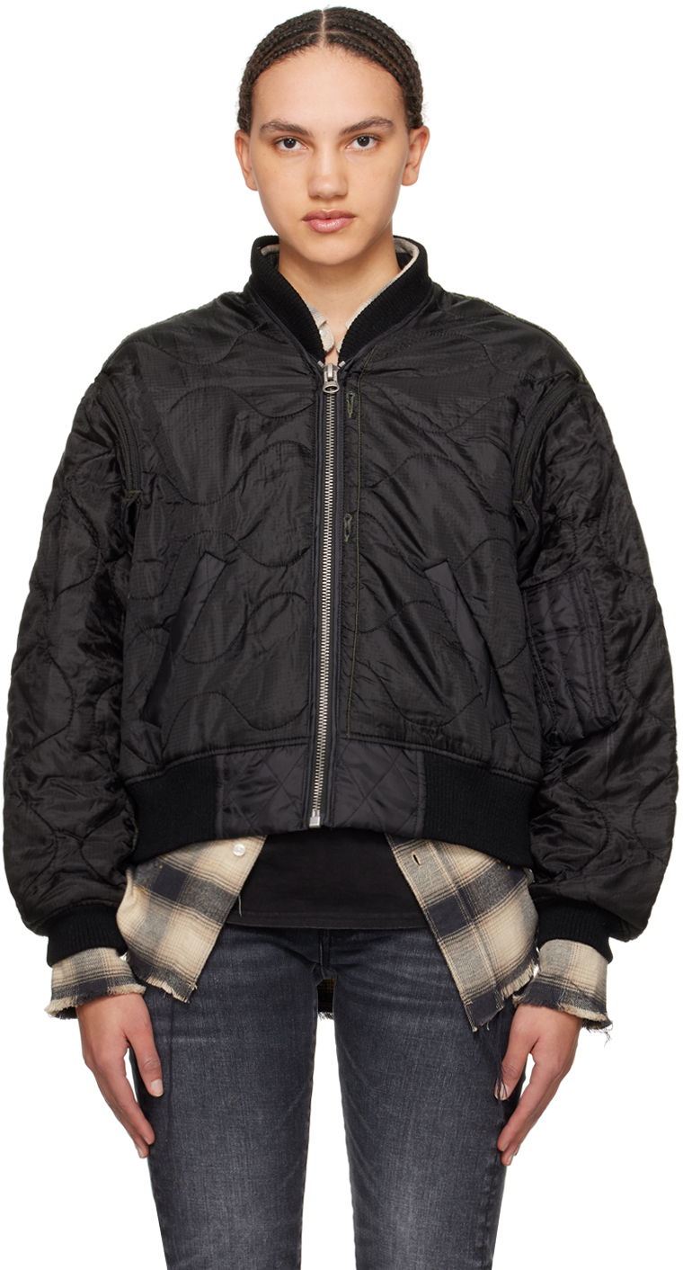 Bomber bunda R13 R13 Quilted Bomber Jacket Čierna | R13WR145-BREF, 0