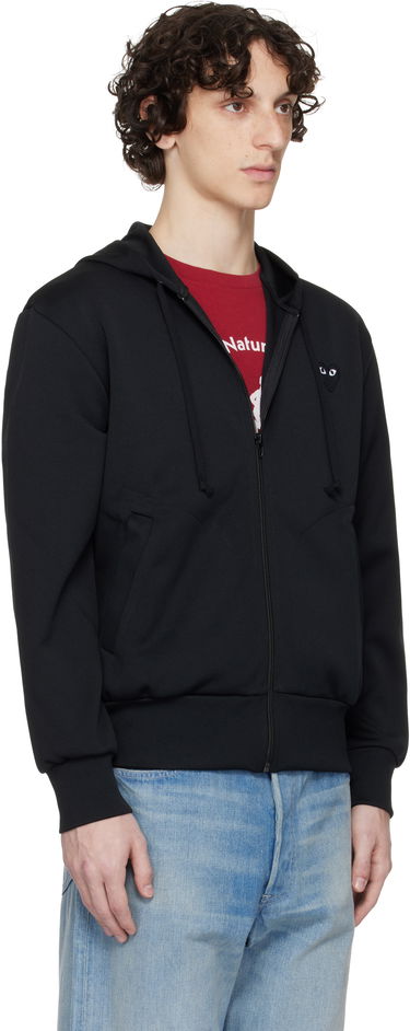 Mikina Comme des Garçons Zip Hoodie with Big Heart Print Čierna | AX-T254-051, 1