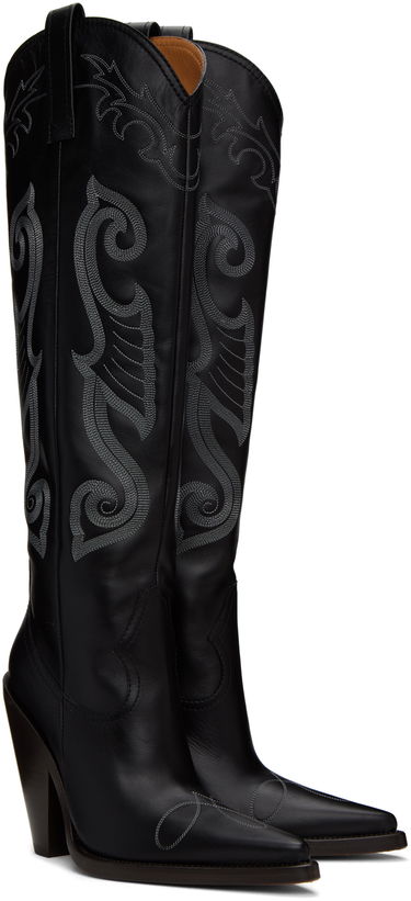 Tenisky a topánky Moschino High Western Embroidered Boots Čierna | 3204 8794, 3