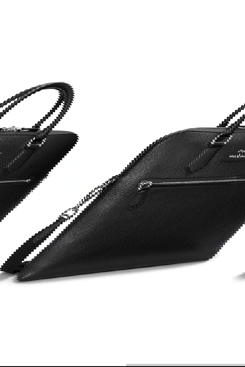 Batohy a tašky Polo by Ralph Lauren Polo Ralph Lauren Leather Briefcase Bag Čierna | 405962458, 1