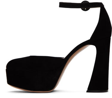 Tenisky a topánky Gianvito Rossi D'Orsay Suede Platform Heels Čierna | G40389.70RIC.CAM, 2