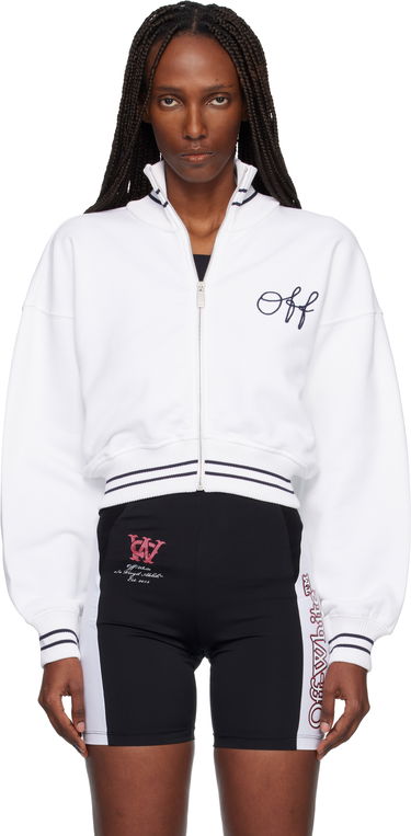 Bunda Off-White Script Logo Regular Zip-Up Jacket Biela | OWBE008F25FLE0010148, 0