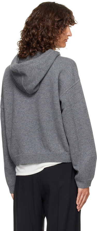 Mikina Loulou de Saison Loulou de Saison Sarla Cashmere Cropped Hoodie Šedá | SARLA LDS, 2