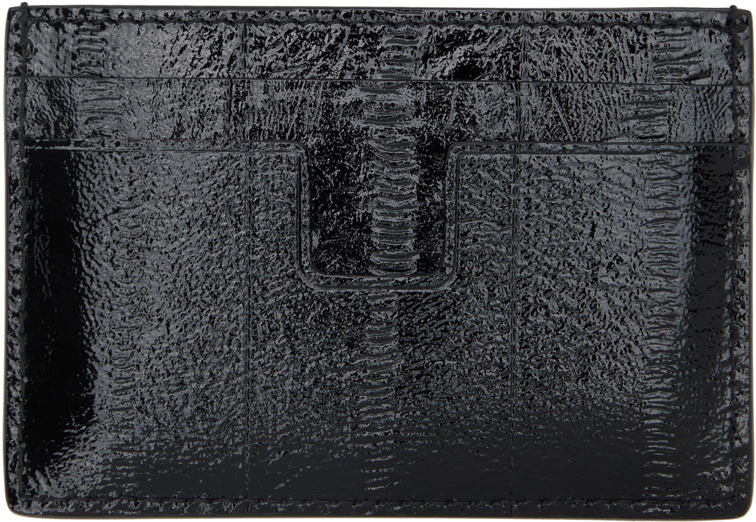 Peňaženka Tom Ford TOM FORD T Line Printed Patent Eel Card Holder Čierna | YM232-LGO061S, 1