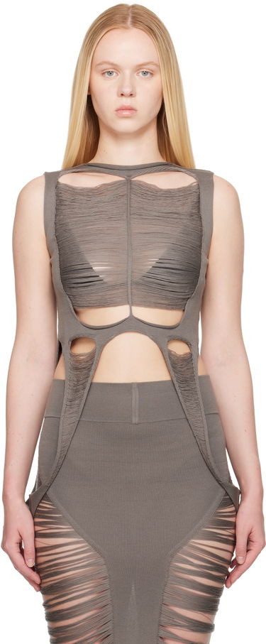 Tielko Rick Owens Rick Owens Hollywood Tanja Destroyed Tank Top Šedá | RO01E7615 KGRIDM, 0