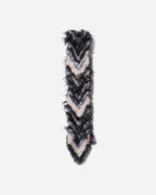 Fuzzy Chevron Knit Scarf