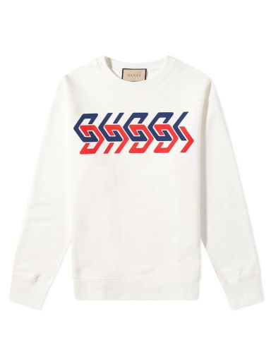 Sveter Gucci Geometric Block Logo Print Sweat Béžová | 681217-XJDV3-9275