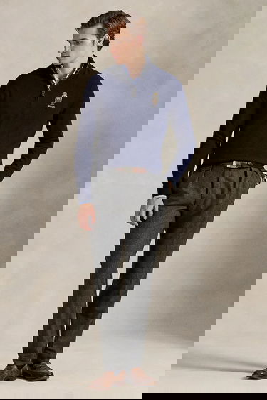 Sveter Polo by Ralph Lauren Wool Half-Zip Polo Bear Sweater Navy | 710978300, 2