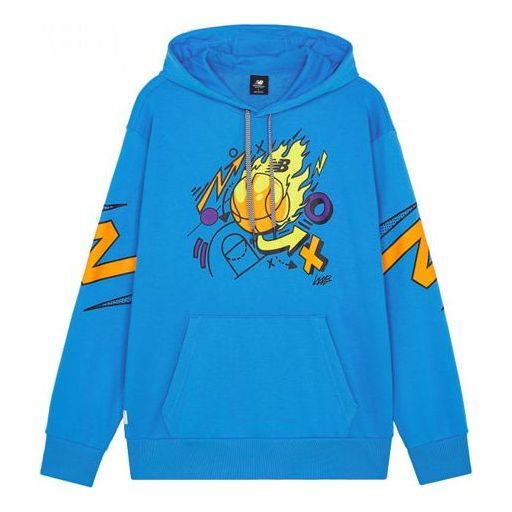 Mikina New Balance Men's Graphic Print Hoodie Modrá | MT13583-HLU