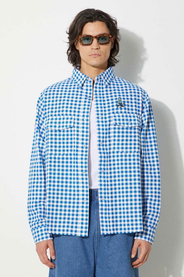 Košeľa BBC IceCream ICECREAM Relaxed Fit Longsleeve Printed Check Shirt Modrá | IC24222, 0