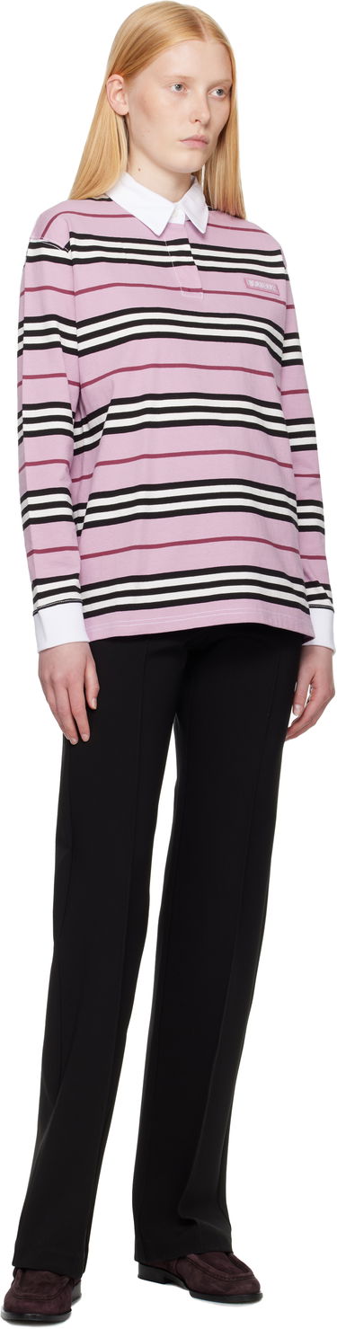 Polo tričko Burberry Burberry Long Sleeve Striped Polo Ružová | 8106581, 3