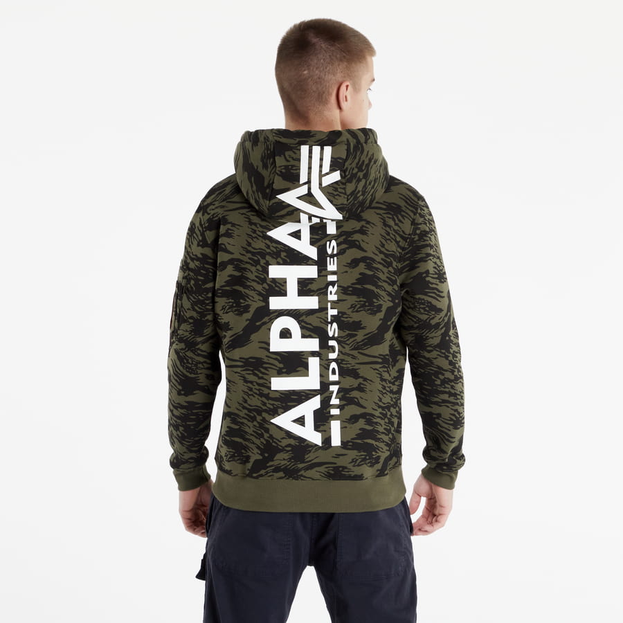 Mikina Alpha Industries Back Print Hoody Zelené | 178318C-634, 1