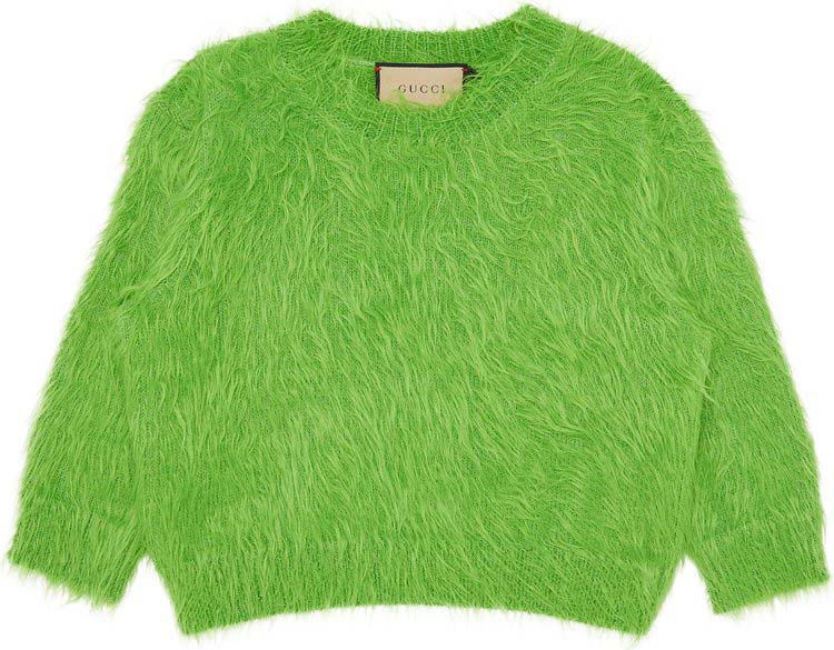Sveter Gucci Brushed Wool Knit Sweater Green Zelené | 695655 XKCEN 3601
